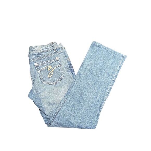 ZGO Premium Blue Jeans Bootcut Light Wash Embellishments on Front Pockets and Wa - Picture 1 of 7
